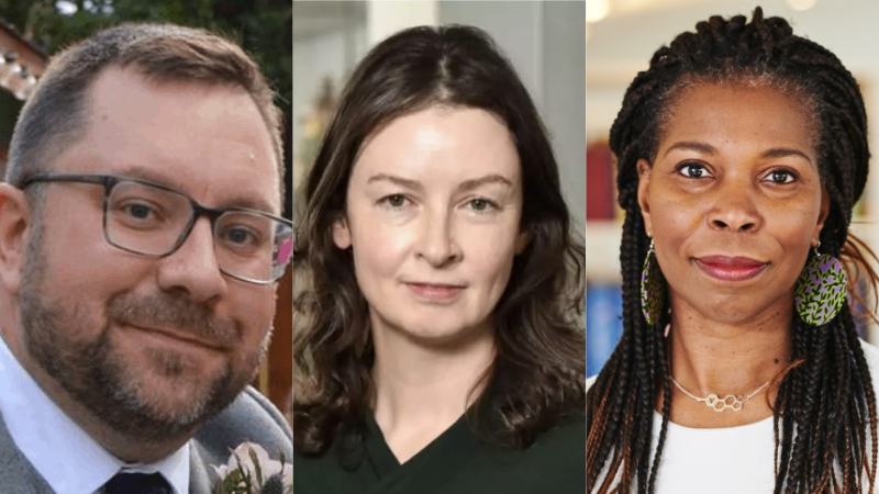 Jonathan Burton, Geraldine McCaffrey and Tase Oputu