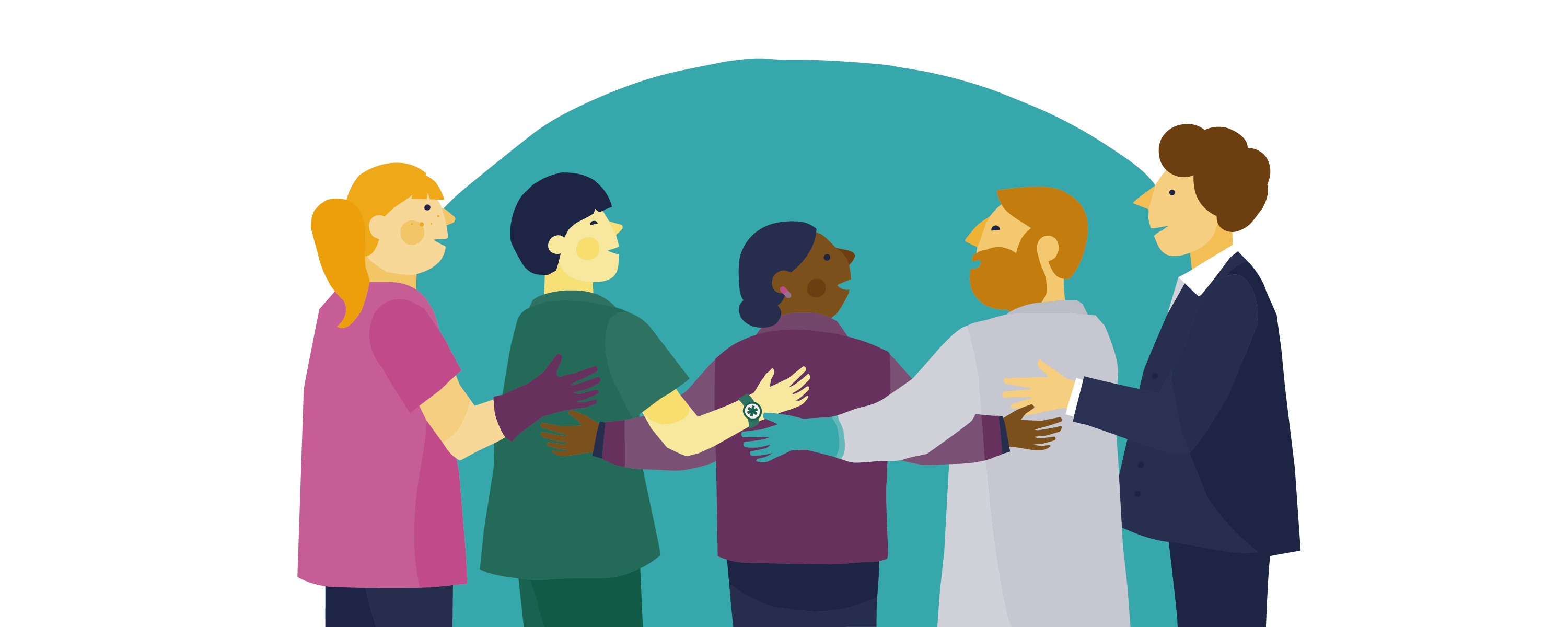 healthcare professionals supporting each other