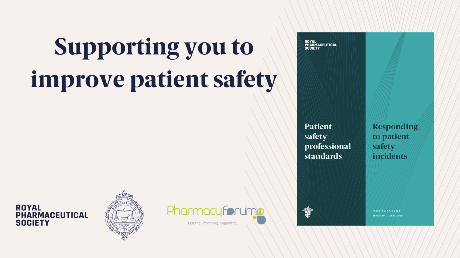 front cover of patient safety professional standards
