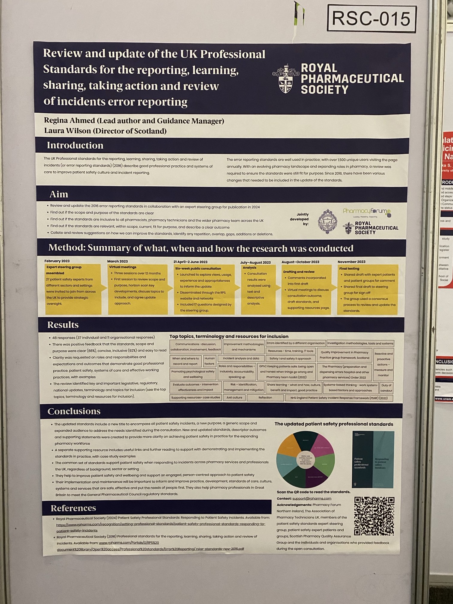 RPS poster at FIP on UK professional standards on error reporting