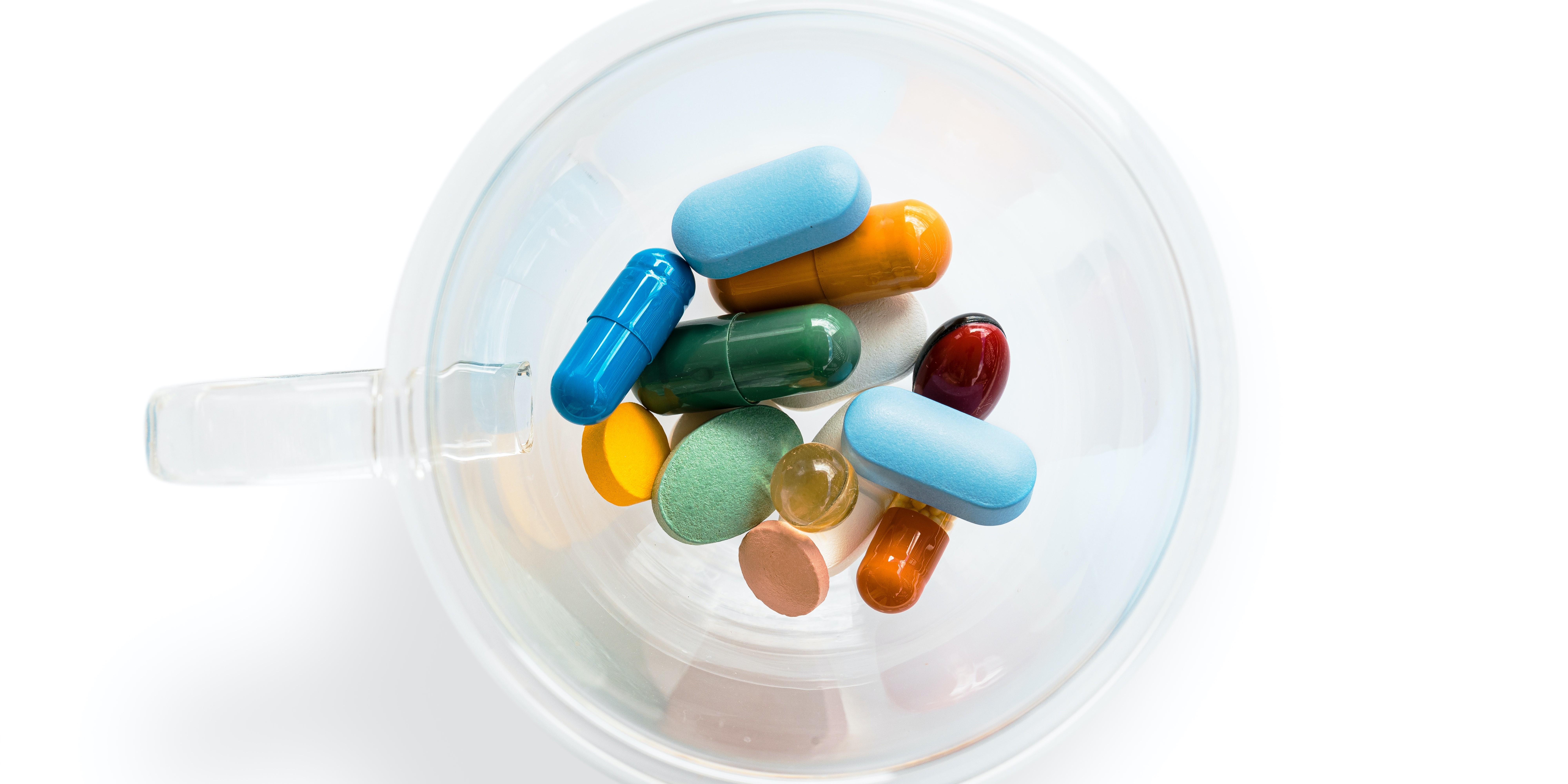 various medicines in cup