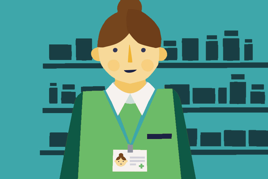 A pharmacist in her pharmacy