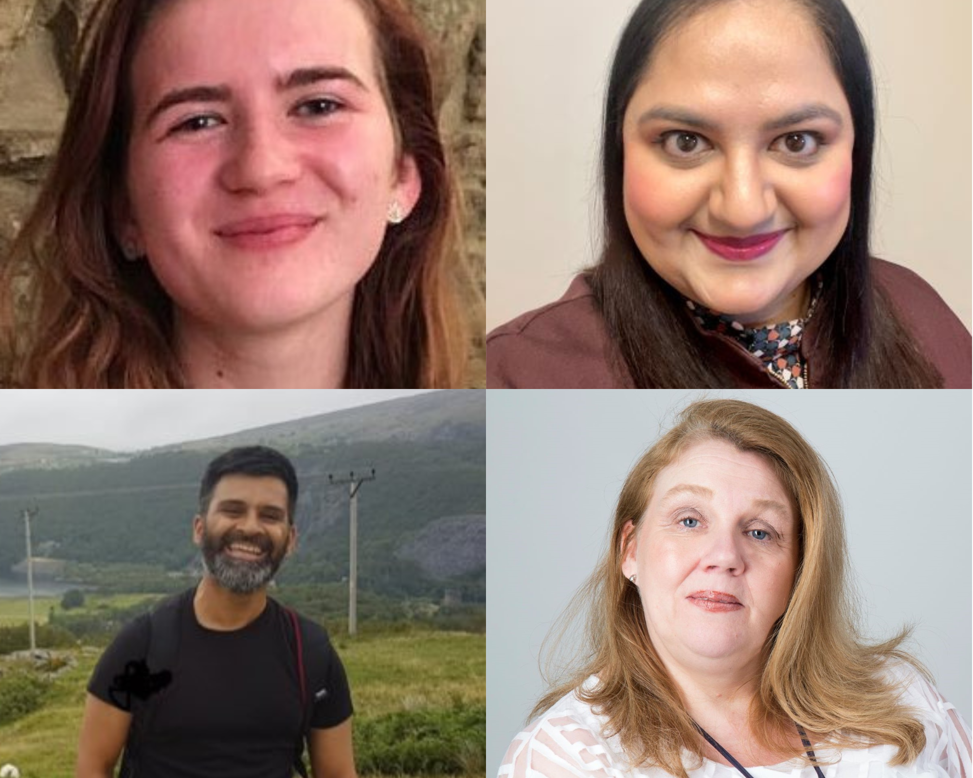 picture collage of Charlotte Milburn, Farzana Haq, Aamer Safdar and Anita Cawlet